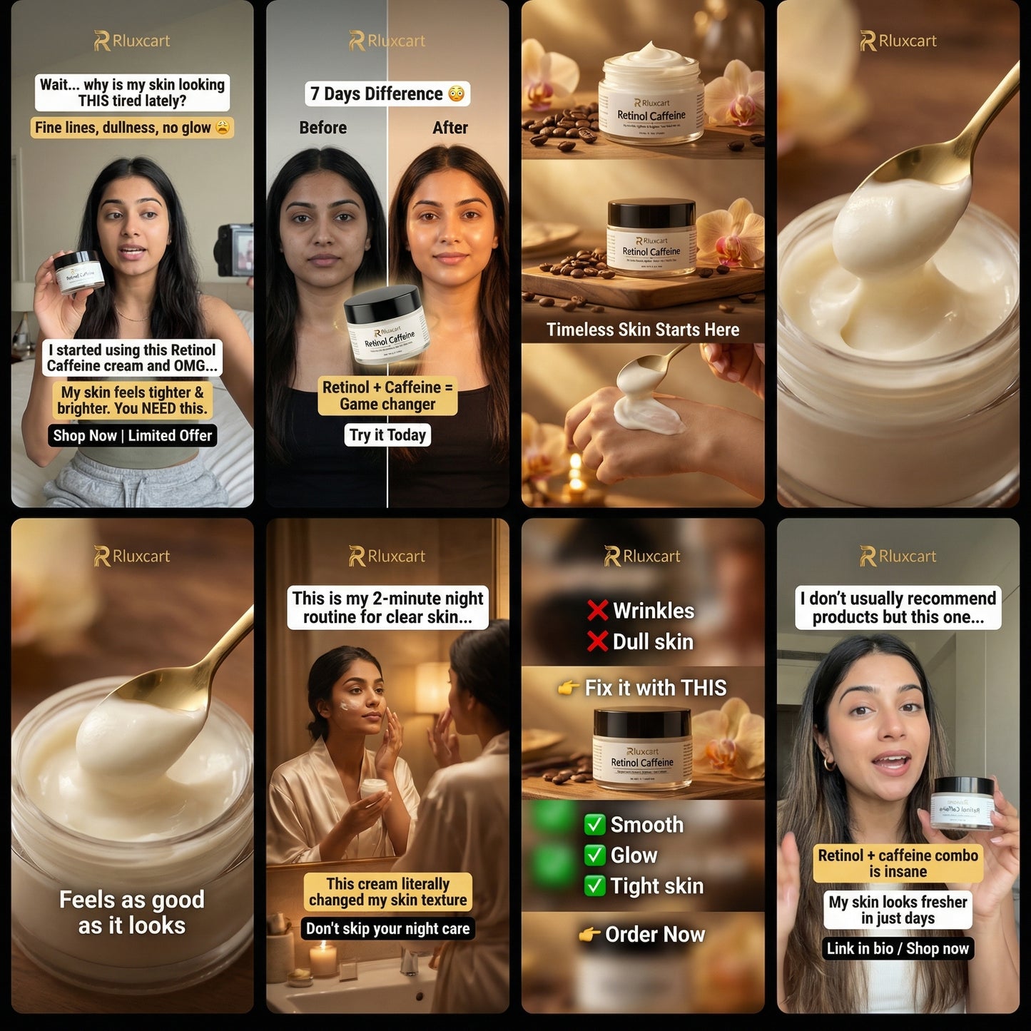 Retinol Caffeine Anti-Wrinkle Face Cream - All in One Cream
