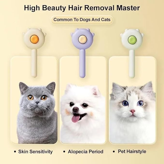 Pet hair brush for grooming- Cats & Dogs, idle for short or long haired